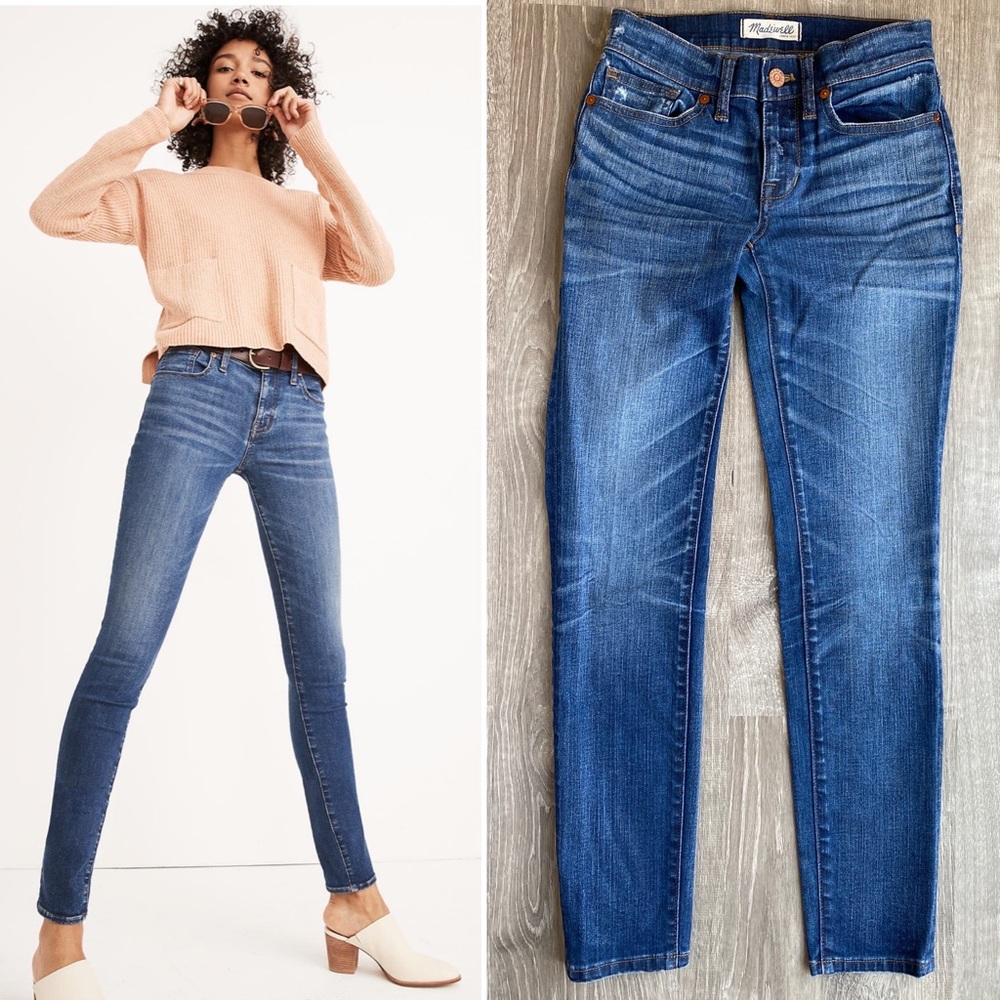 MADEWELL 8” Skinny Jeans in Ames Wash LIKE NEW